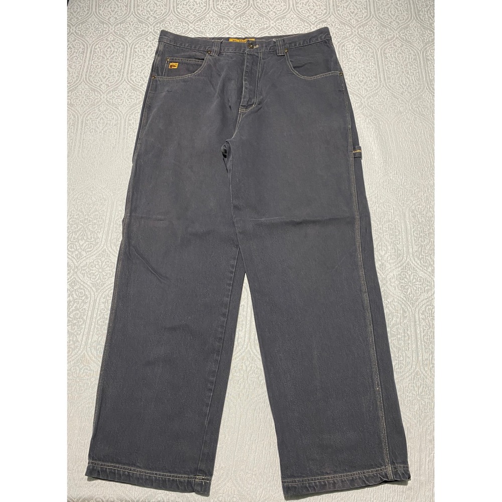 PJ Jeans Men's Charcoal Gray Carpenter Pants 40×34 Wide Leg Y2K Made in Russia‎